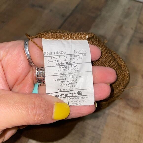 Carhartt Beanie Hat Men's One Size Knit Cuffed Brown - Picture 6 of 6